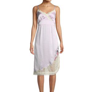 Coach X Selena Gomez Slip Dress With Lace Trim In Light Purple - Size 2